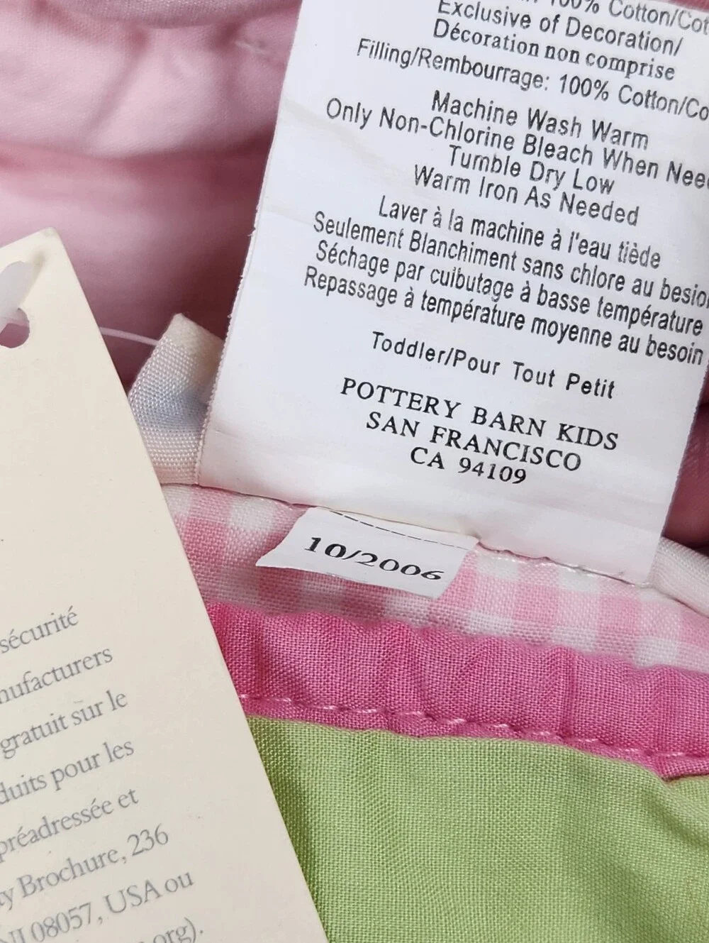 Pottery Barn Kids Bright Stripes Crib/ Toddler Quilt 50x36 NOS Pastel Colors